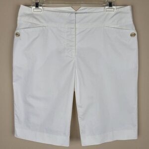 Trina Turk White Bermuda Shorts Cotton Casual Preppy Size 6